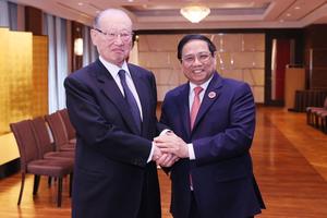 Thủ tướng Phạm Minh Chính tiếp Lãnh đạo Hội đồng xúc tiến Ngoại giao nhân dân FEC và Chủ tịch JICA