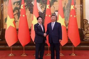 Chủ tịch nước Lương Cường hội đàm với Tổng Bí thư, Chủ tịch nước Trung Quốc Tập Cận Bình