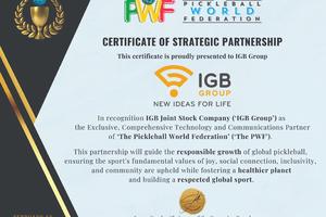 IGB group and the Pickleball World Federation sign comprehensive partnership agreement