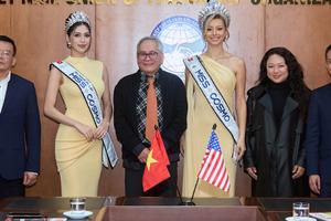 Hoa hậu Cosmo 2025 đến thăm và làm việc với Hội Việt - Mỹ