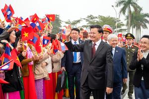 [Ảnh] Tổng Bí thư, Chủ tịch nước Lào bắt đầu chuyến thăm cấp Nhà nước tới Việt Nam