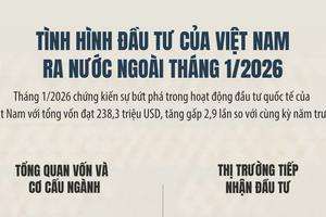 [Infographic] Tình hình đầu tư của Việt Nam ra nước ngoài tháng 1/2026