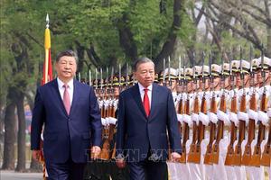 Lễ đón trọng thể cấp Nhà nước Tổng Bí thư, Chủ tịch nước Tô Lâm đến thăm Trung Quốc